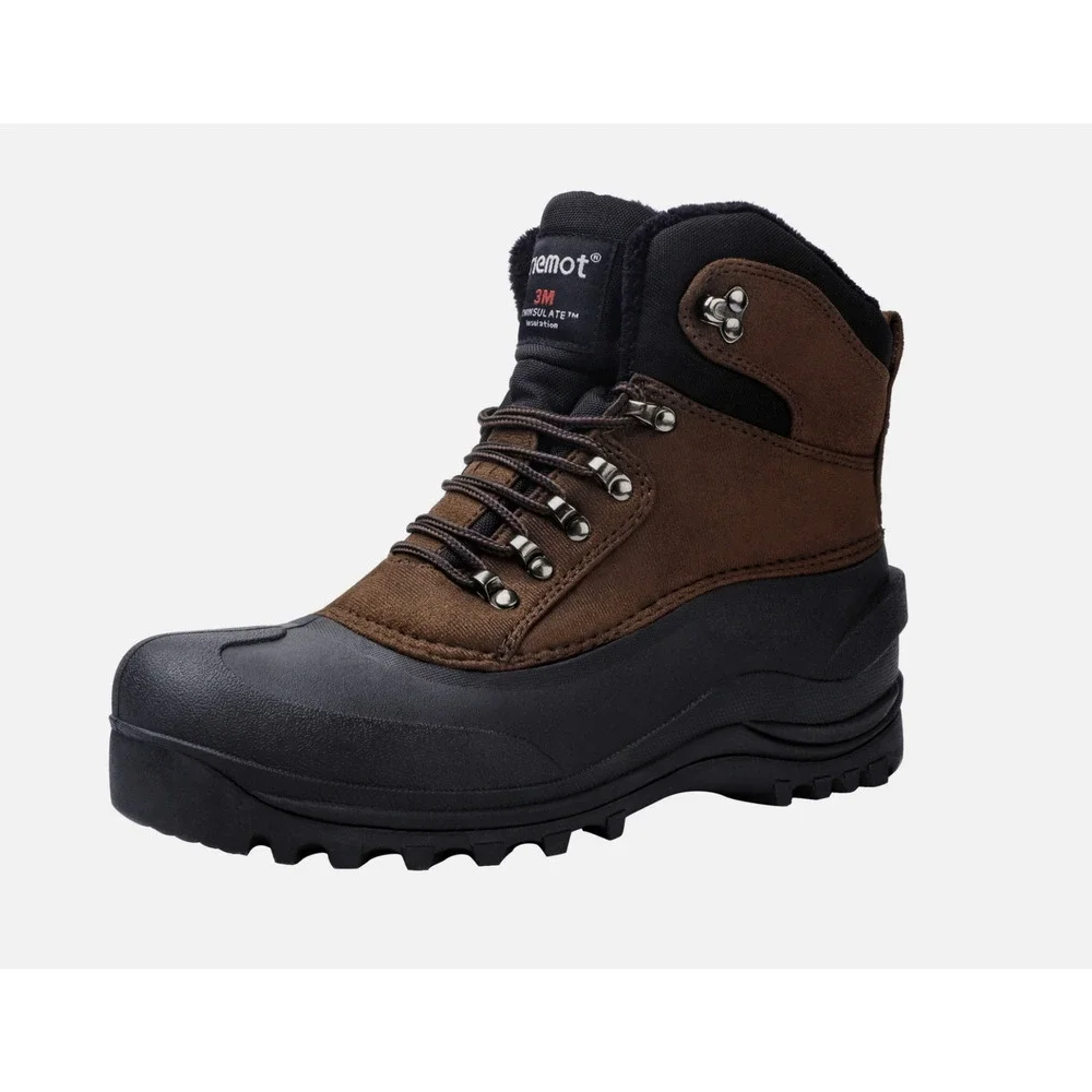 Riemot Womens Winter Waterproof Boots 11 Hike Warm Snow Work Lace Up